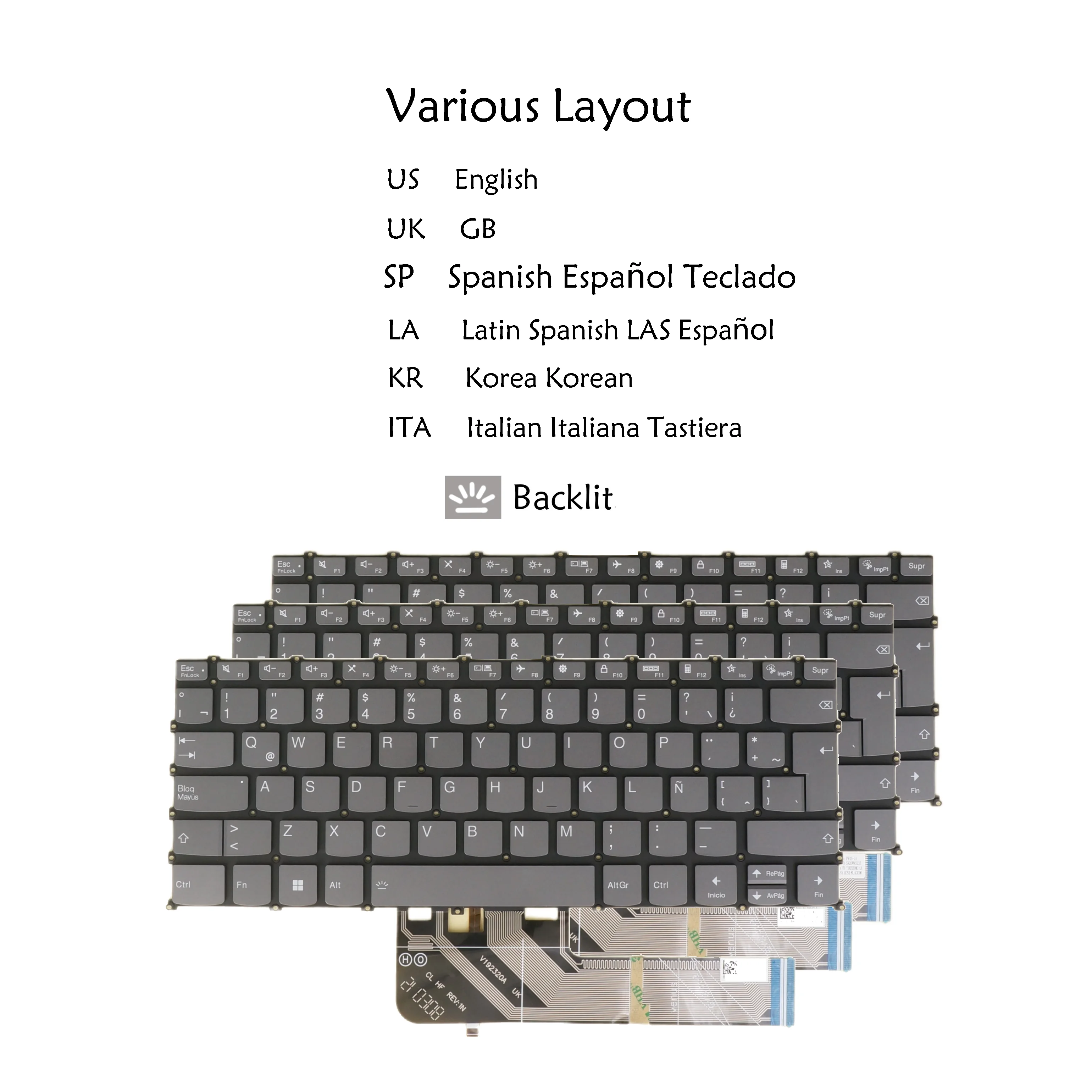 

Клавиатура для ноутбука Lenovo IdeaPad Yoga Slim 7 Pro-14IHU5, 7-14ARE05, 7-14IIL05, 7-14ITL05 US UK, испанский, корейский, итальянский