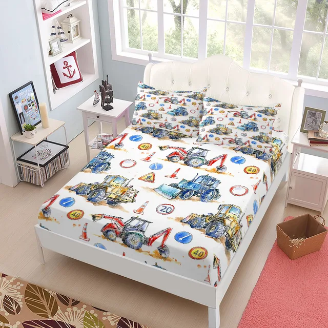 Set di lenzuola con angoli per bambini della fabbrica di costruzione Set di biancheria da letto king size matrimoniale king size 2