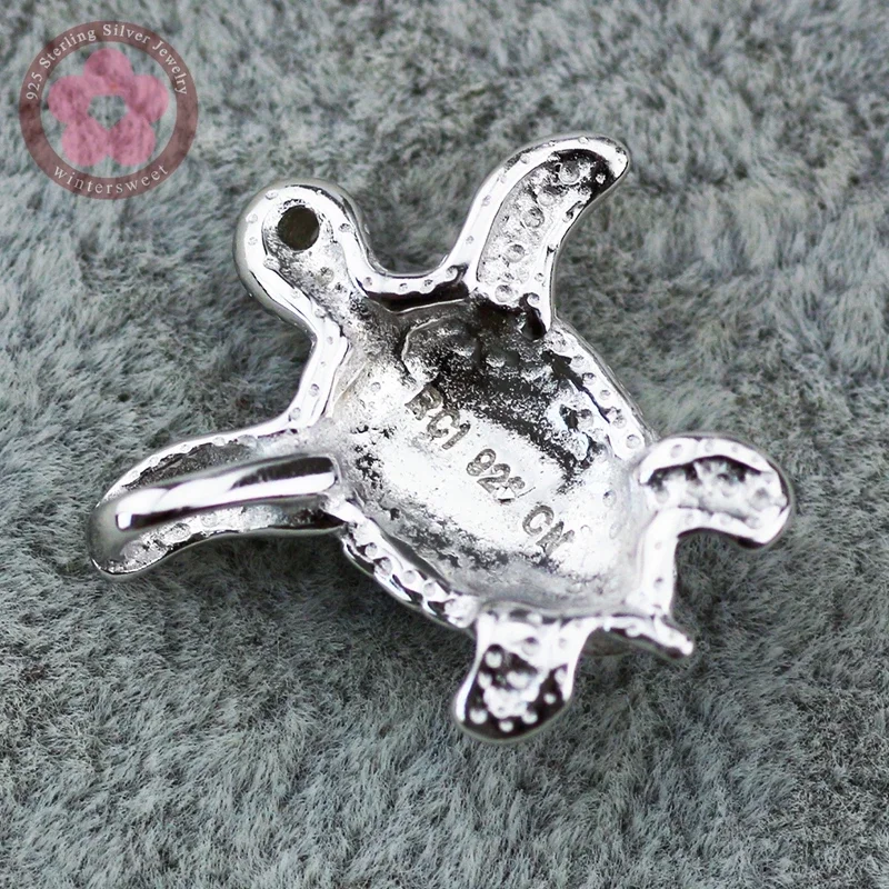 JLP-039-L Turtle Shape Charm Pendant Real 925 Sterling Silver Pendant Blue Opal Fine Jewelry Necklace Pendants for Men & Women