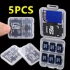 5/1pcs 8 in 1 Protector Holder Plastic Transparent mini For SD SDHC TF MS Memory Card Storage Case  Card Protecter Box Bag 1