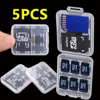 5/1pcs 8 in 1 Protector Holder Plastic Transparent mini For SD SDHC TF MS Memory Card Storage Case  Card Protecter Box Bag 1