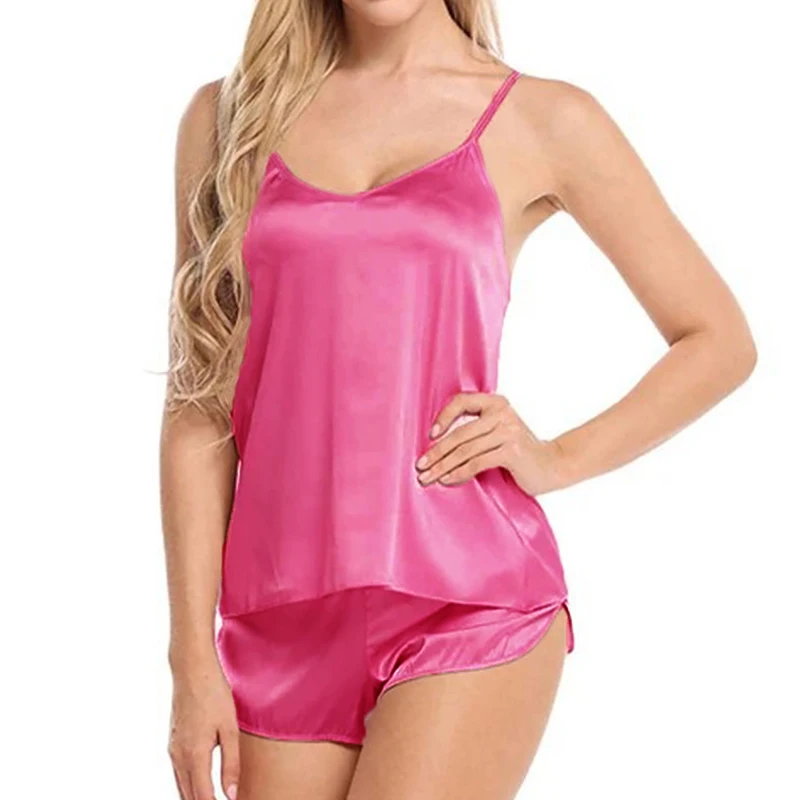 Women's Camisole And Shorts Set Pajamas Sleepwear Home Clothes Nightwear Sexy Lingerie Underwear Nightgown