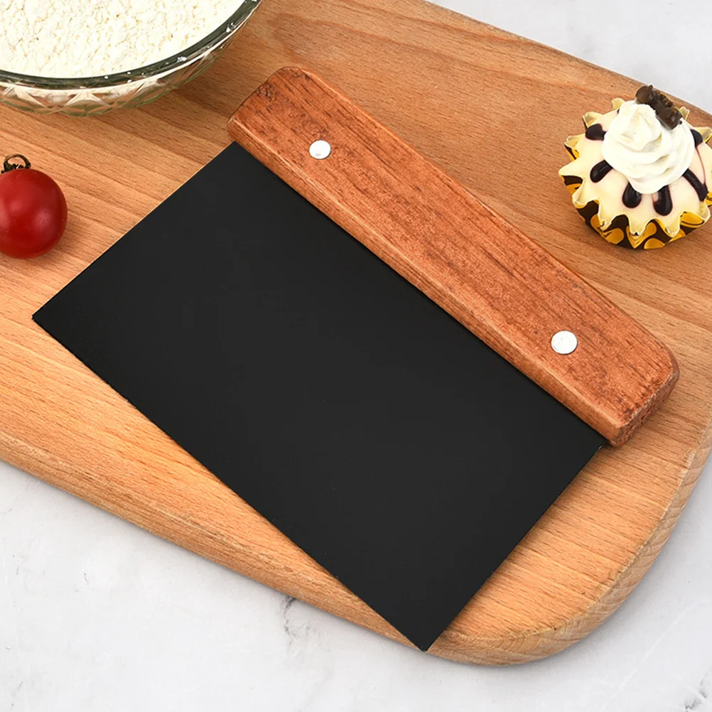 Stainless Steel Wood Handle Dough Scraper Portable Dough Kitchen Supply Pastry Tool Bake Accessory Pizza Utensil