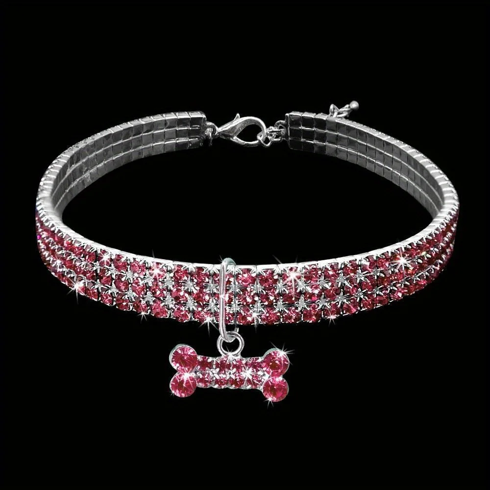 Bling Bone Pet Collar Necklace Small Dogs Cats Puppies Accessory