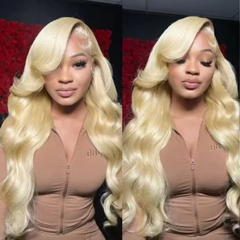 20 34 Inch 250% Density 613 Human Hair Wig 13x6 Hd Lace Frontal Wig Body Wave Lace Front Wig Honey Blonde Human hair For Women 1
