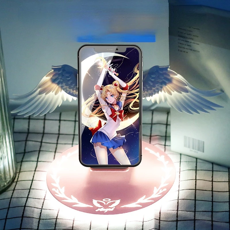 Pastele Cool Kawaii Anime Girl Custom Wireless Charger Awesome