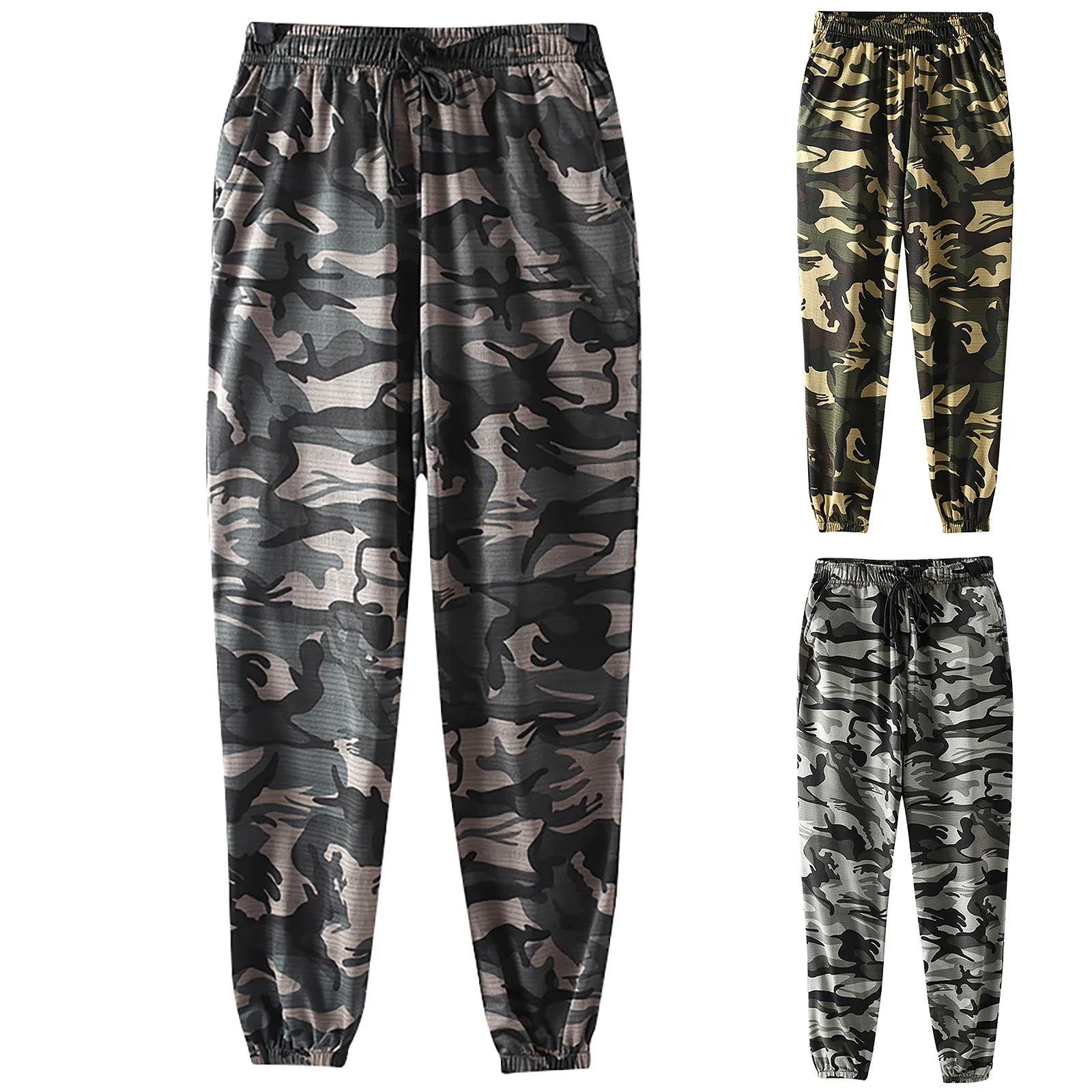 Men's Joggers Sweatpants Basic Fleece Jogger Pant Elastic Waist Men's Casual Pants Camouflage Trousers Loose Casual Pants