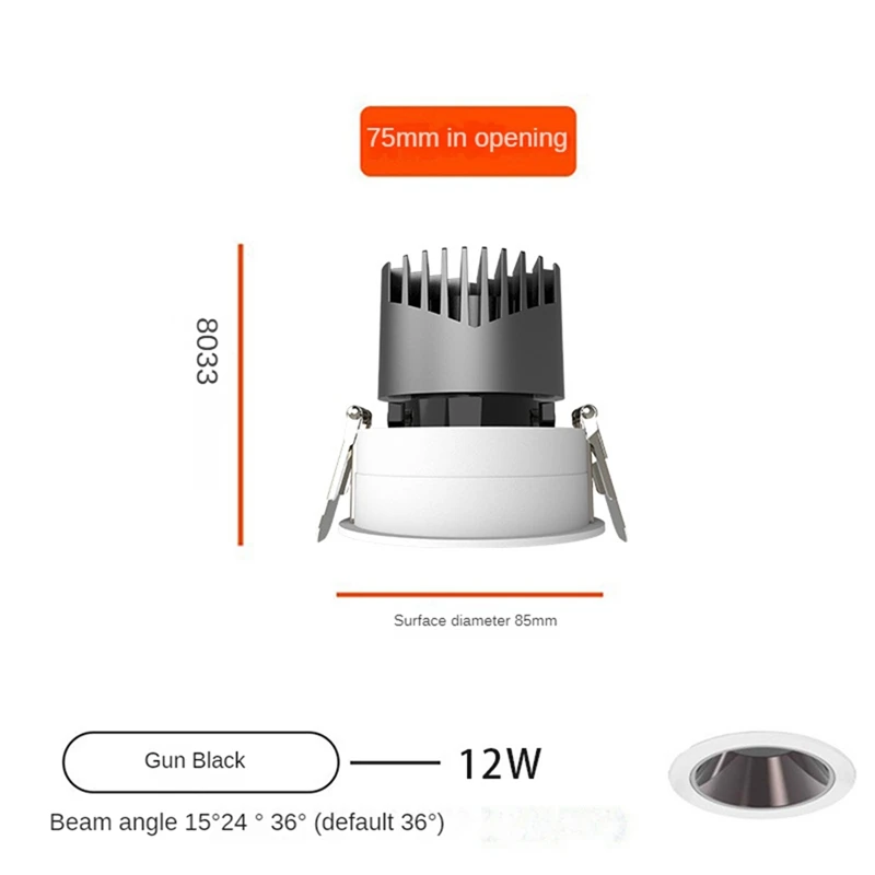 조광 가능한 매입형 다운라이트, 알루미늄 다이닝 룸, 사무실 침실 조명, 전세계 조명에 적합, 4000K, 7W