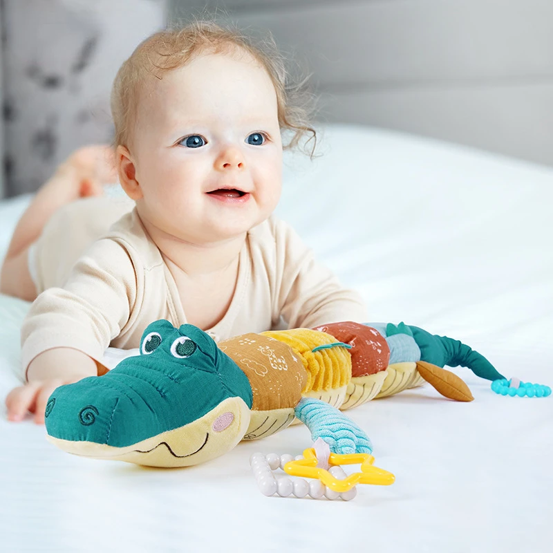 

Baby Musical Crocodile Plush Doll Baby Ratles Infant Soft Stuffed Height Ruler Toy Comfort Cuddling Mobile for Newborns Babies