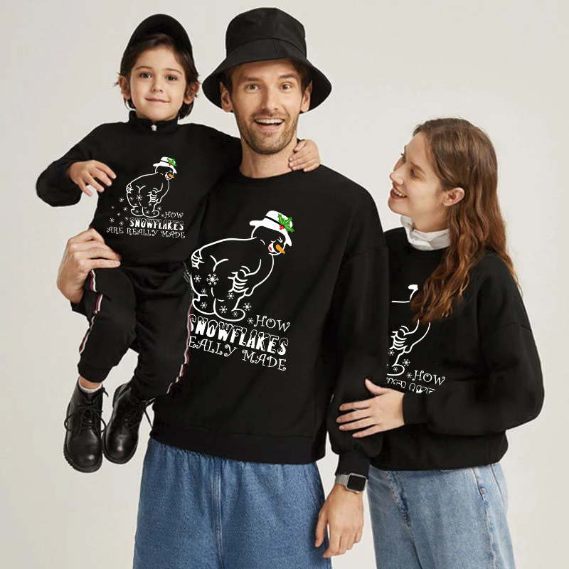 

Family Matching Christmas Tops Exclusive Design Funny Snowman How Snwflake Are Really Made Family Christmas Sweatshirt