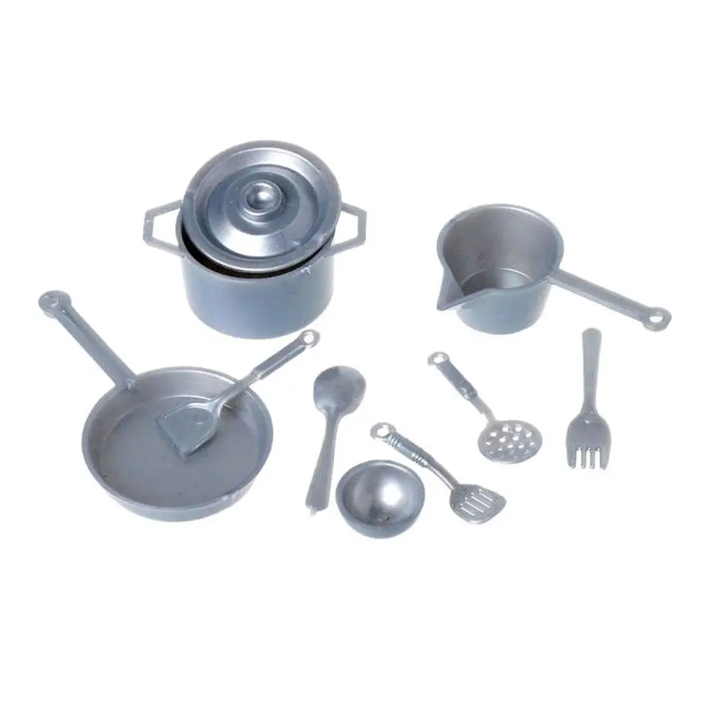 Miniature Plastic Cookware Set for Dollhouse Kitchen Accessories