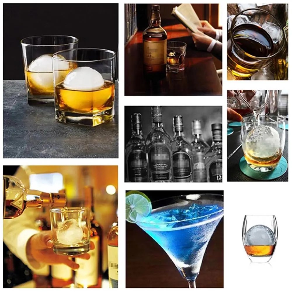 4 Hole Ice Cube Makers Round Ice Hockey Mold Whisky Cocktail Vodka Ball Ice  Mould Bar Party Kitchen Ice Box Ice Cream Maker Tool