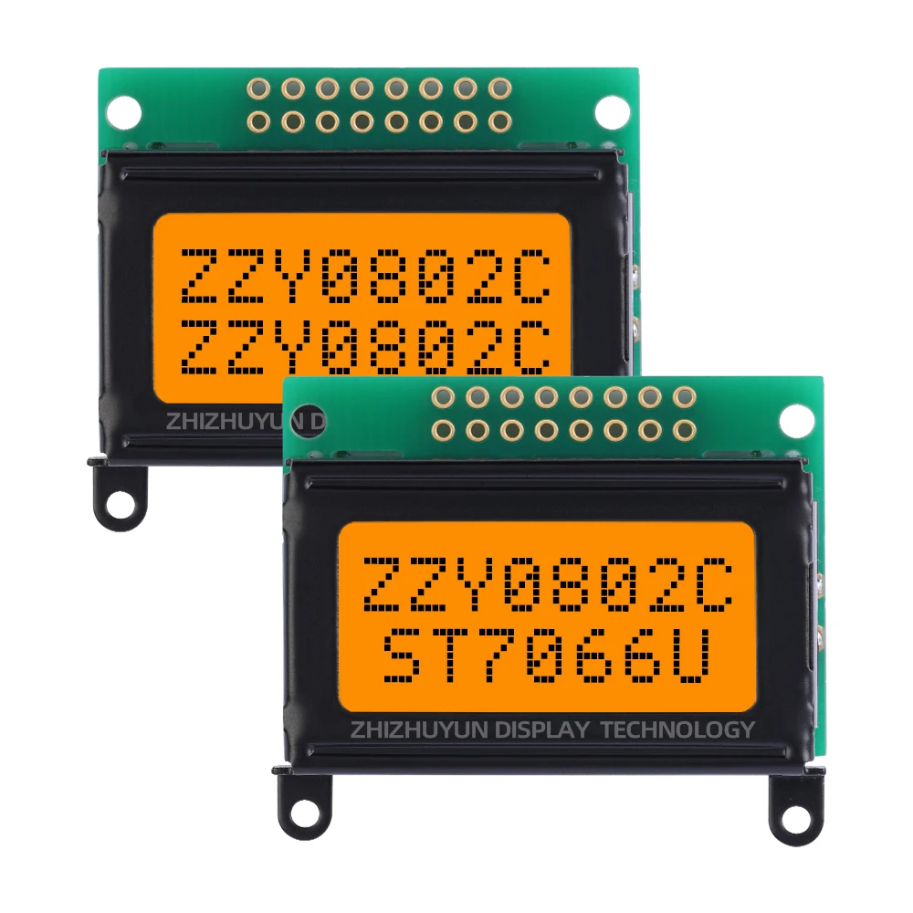 0802C Character Display Module With Ear Mounting Hole SPLC780 Chip Mini LCD STN Blue Font 8X2 LCD Module