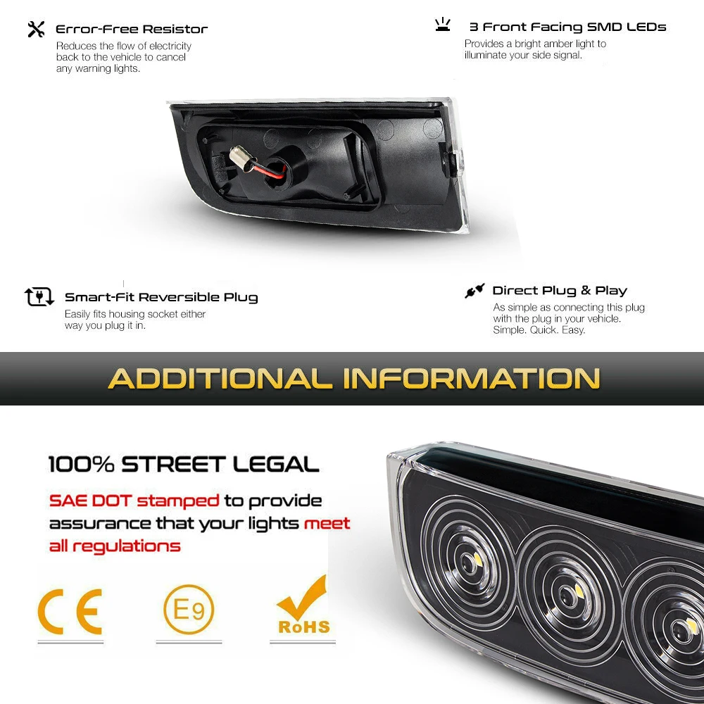 2Pc LED Backup Reverse Lights Rear Bumper Reverse Backup Lamps For Land Rover Range Rover L322 2003-2012 OEM XFD000043