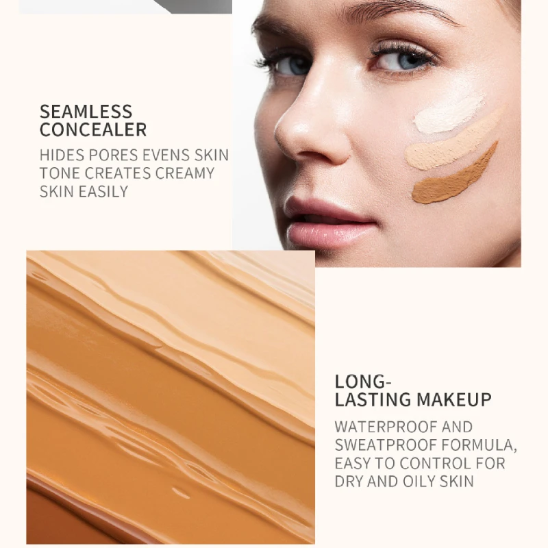 Flawless Invisible Pores lasting Concealer Liquid Foundation Cover Light Penetration Natural Moisturizing Matte No Card Powder nine tone concealer,concealer palette,concealer foundation