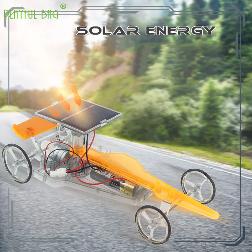 Solar Powered Racing Car Children Science DIY Production Puzzle Electric Technology Toys Mechanical Education Gifts VG149