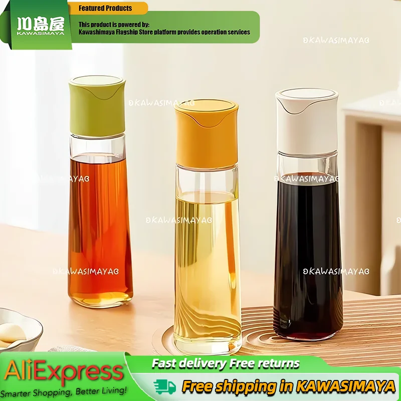 

KAWASIMAYA Glass Oil Bottle, Leak-Proof Oil Jar Jug Household Kitchen Soy Sauce Bottle Seasoning Bottle Gravity Auto Open