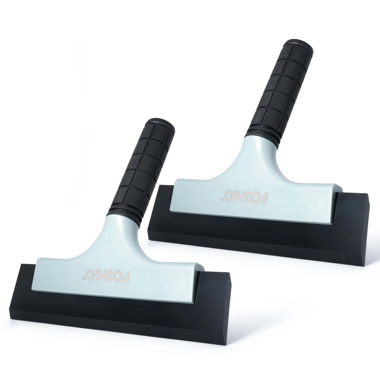 FOSHIO 5/8Inch Soft Blade Rubber Handle Window Squeegee Car Wash Household Glass Water Removal Wiper Ice Scraper For Door Mirror