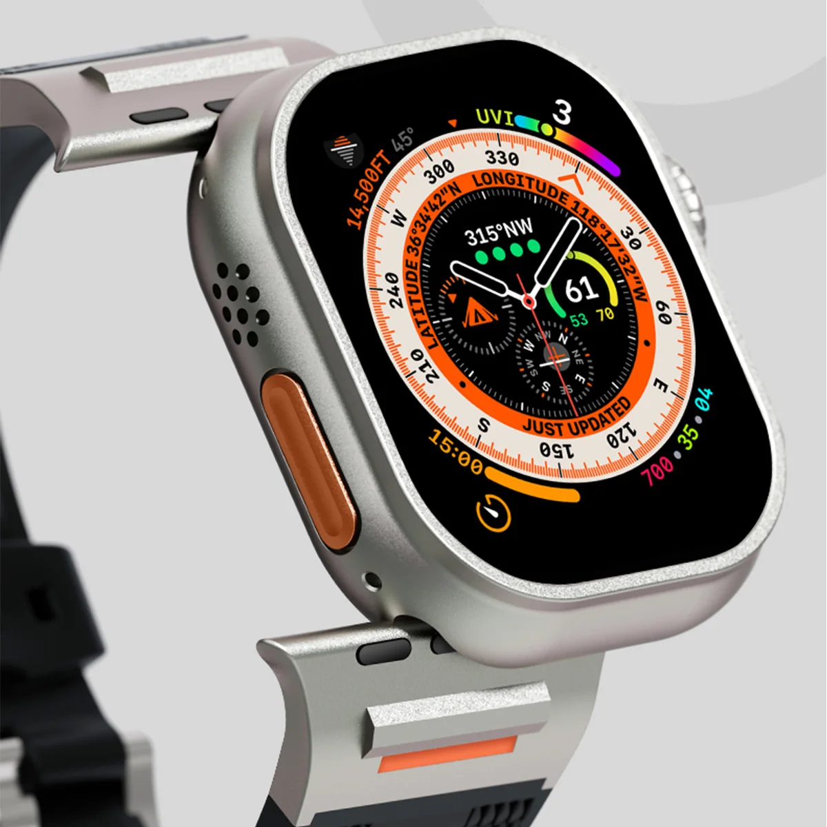 حزام رياضي للرجال مناسب لساعة أبل 46 ملم S10 49 ال...