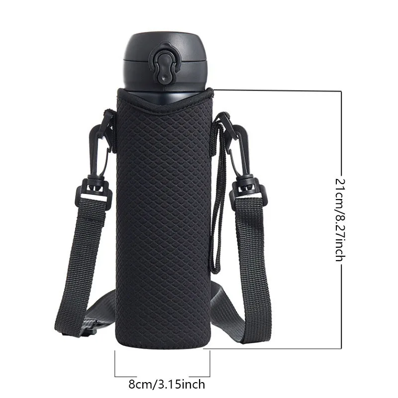 Sport-Wasserflaschenetui in mehreren Größen, isolierte Tasche, Flaschen-Tragetasche mit Schultergurt, Outdoor-Wasserflaschen-Tragetasche – Detail 7