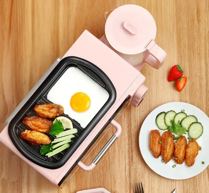 Zogifts Small Kitchen Appliance 4 In1 Electric Toaster Oven Coffee Grill Pan Machine Breakfast Maker
