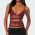 Coquette Camisole y2k Clothes Women Sheer See Through Spaghetti Strap Sleeveless Tanks 2000s Aesthetic Clothes Clubwear
