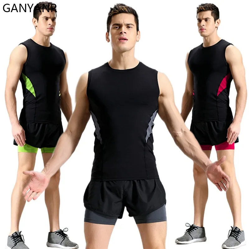 

GANYANR Running Set Men Clothing Shorts Sweatshirt gym Sports suit Football basketball Pullover Soccer Tracksuit Sportswear yoga