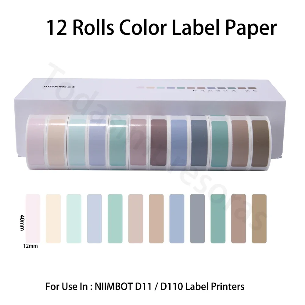 

Niimbot 12 Rolls Autumn Fall Color Thermal Label Tape 12X40mm Stickers Paper for Label Maker D11 H1 H1S D110 D101 Label Printers