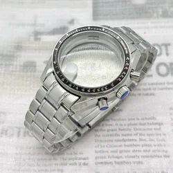Multifunctional Speedmaster Watch Case with Silicone and Stainless Steel Straps - Moon Case Back (RoseGold Bezel Set - 0)