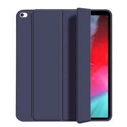 Slim Flip Stand Case with Soft Silicone Back and Auto Wake/Sleep for iPad Mini 5 (Dark blue)