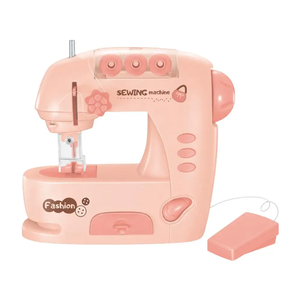 Electric Light Sewing Machine Small Appliances Toys Sew Intelligence Activities Toy for Girls Kids, Size: Pink,One Size