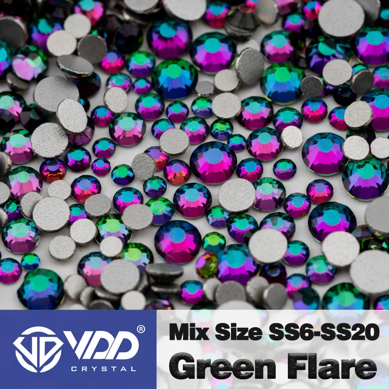VDD Mix Größe SS6-SS20 Hochwertige Glas-Strasssteine Kristall Flatback Glitzer Strasssteine für Nail Art DIY Handwerk Dekorationen – Detail 11