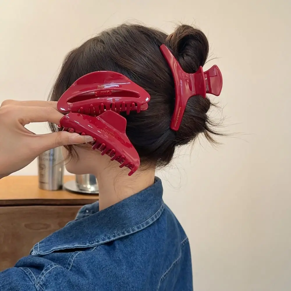 Hairdress Large Size Hair Claw 10.5CM Acetate Hair Clip Red Hair Pin Girls Women