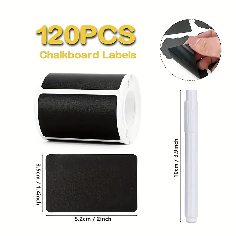 Reusable and Waterproof Black Chalkboard Labels Stickers White Chalk Marker Storage Bins Glass Jars and Cups