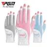 PGM 1 Pair Women's Open Finger Golf Gloves Breathable Mesh PU Sunscreen Finger Cover Left and Right Hand ST032 1
