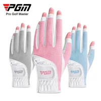 PGM 1 Pair Women's Open Finger Golf Gloves Breathable Mesh PU Sunscreen Finger Cover Left and Right Hand ST032 1