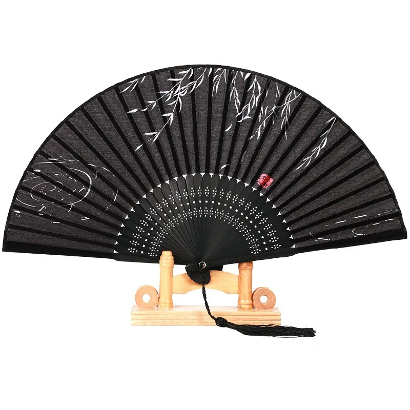 Foldable Silk Hand Fan - Bamboo Halloween Cosplay Prop  Party Decoration