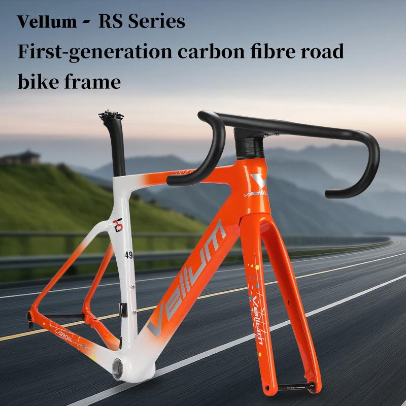 2025년형 VELLUM RS 카본 파이버 프레임 로드 자전거, 윈드밀 브레이크, 프레임 버킷 풀 디스크 브레이크, 멀티 컬러