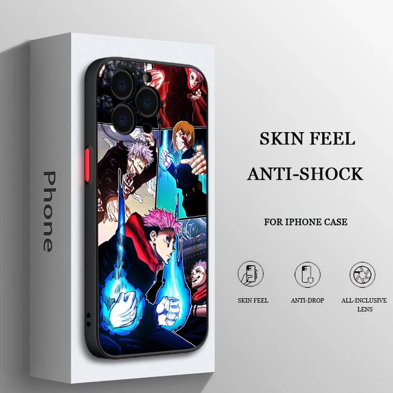 thumbnail image 1 of Jujutsu Kaisen Anime For iPhone 15 Ultra 14 13 12 11 Mini XS XR X 8 7 Pro Max Plus Frosted Translucent Phone Case, 1 of 5