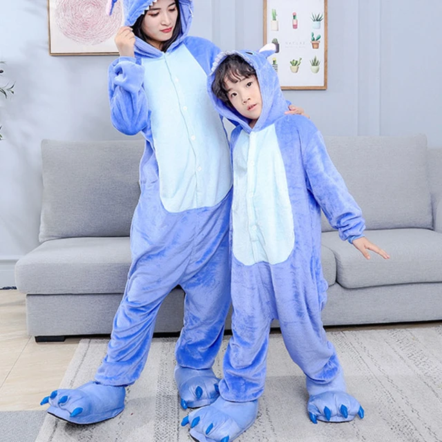 Disney Stitch Kids Winter One-Piece Pajamas Sets Children Animal Kigurumi  Onesies for Boys Girls Pyjama Cartoon Cosplay Costume - AliExpress