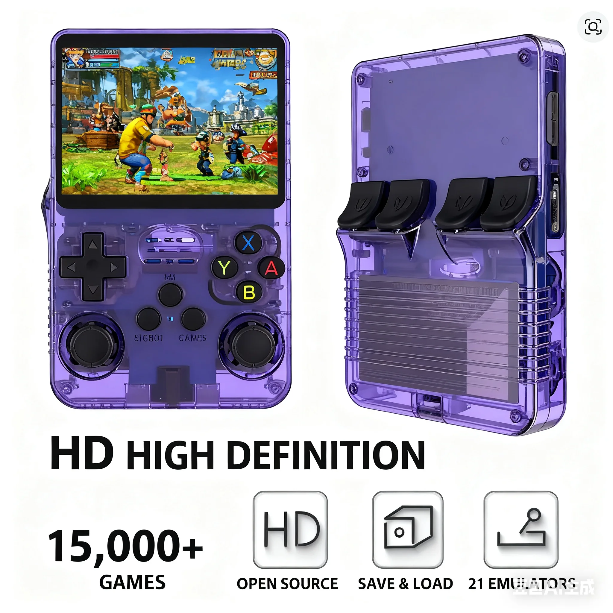 Consola de juegos portátil Retro R36S de código abierto ARKOS 2,0 pantalla IPS de 3,5 pulgadas 64G/128G reproductor de vídeo de bolsillo portátil regalo de Navidad para niños