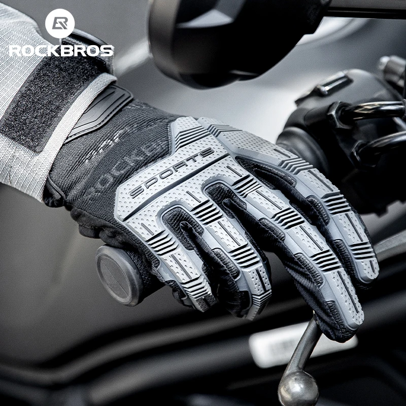 ROCKBROS Guanti da ciclismo Guanti tattici SBR Imbottura ispessa Antiurto GEL traspirante Bici Moto Scaldino invernale Do intero  18