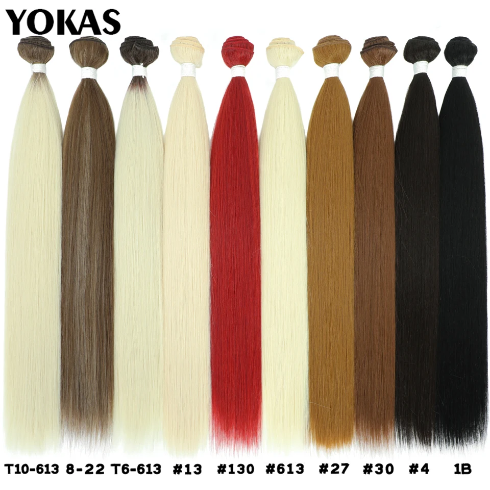 Pacotes de tecelagem de cabelo comprido sintético para mulheres, ombre, vermelho, marrom, fibra de alta temperatura, extensões, 613 pacotes