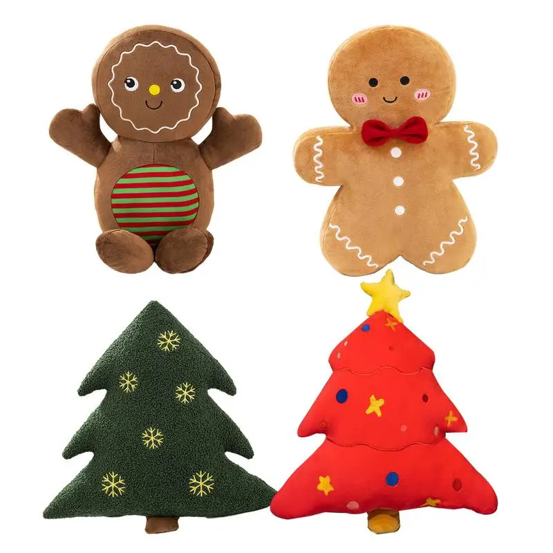 

Christmas Plush Gingerbread Pillow Xmas Soft Plush Pillows Decorative And Cuddly Toys For Office, Living Room, Home And Car