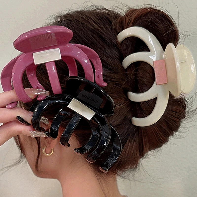 

New Women Extra Large Hair Claw Clip Crab Barrette Girls Ponytail Hair Claws Bath Clip Fashion Hair Accessories Gift Headwear