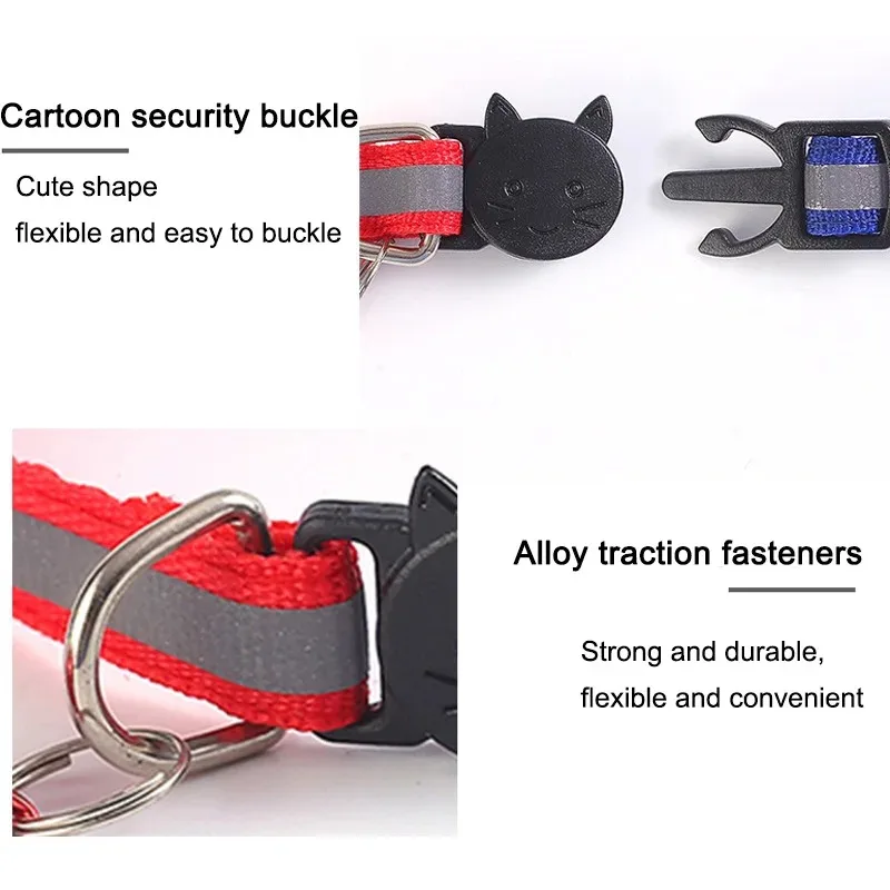 10Pcs Wholesale Collars for Cat Collar With Bell Adjustable Necklace Cat Puppy kitten Collar Dropshipping Pet Cats Collar 4
