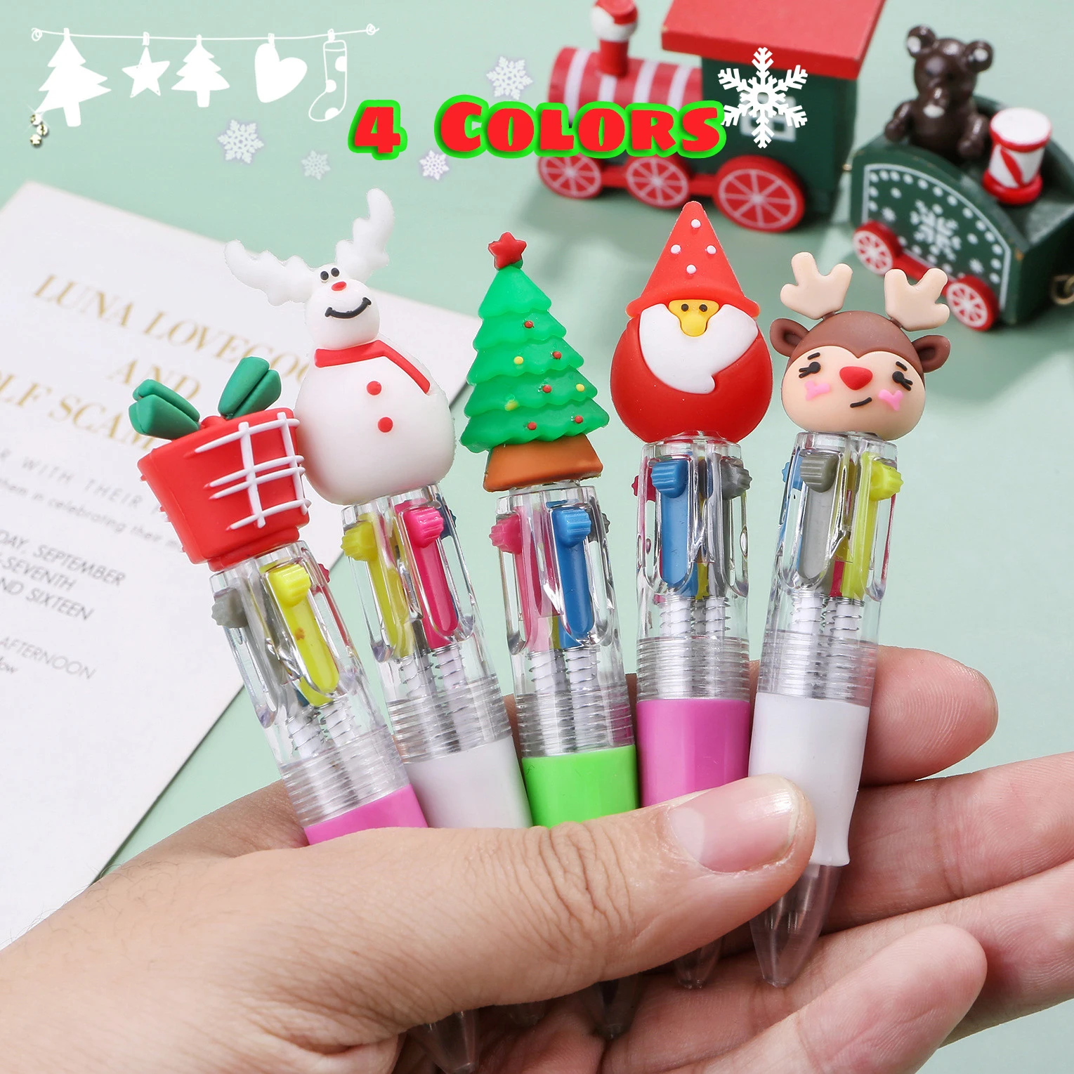 20 Teile los Weihnachten Mini 4 Farbe Kugelschreiber Nette Cartoon Elch 20-teile-los-weihnachten-mini-4-farbe-kugelschreiber-nette-cartoon-elch