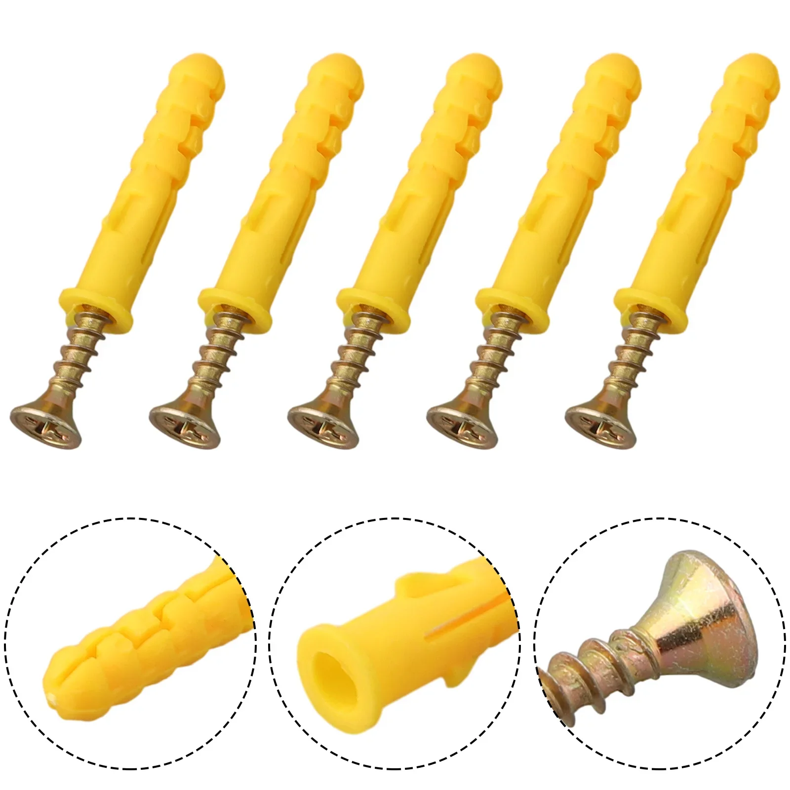 40pcs Self-tapping Screws Kit For Putting Up Curtain Rods Q235 Carbon Steel & Plastic 30mm M6 Household Cross Tips Screws Kit