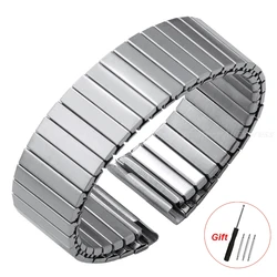 Stainless Steel Stretch Elastic Watch Strap - Universal Bracelet Accessory - M - 145mm (Silver)