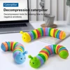 Funny Fidget Slugs Articulated Sensory Slug Toy Realistic Worm Caterpillar Fidget Toys for Kids Adults ADHD Autism Stress Relief 4